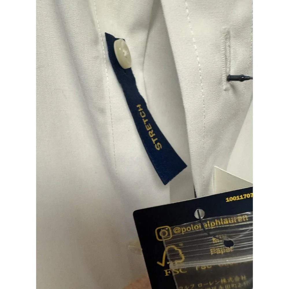 Polo Ralph Lauren Mens Classic Fit 16 1/2 32/33 Core Replen ll White Long Sleeve